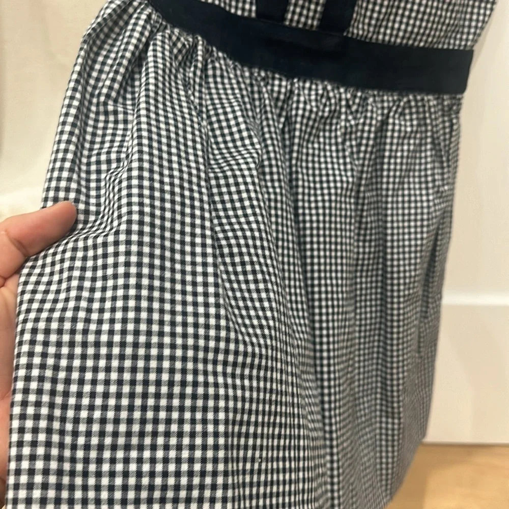 Brooks brothers gingham dress girls Navy Peter Pan collar buttons 8 size